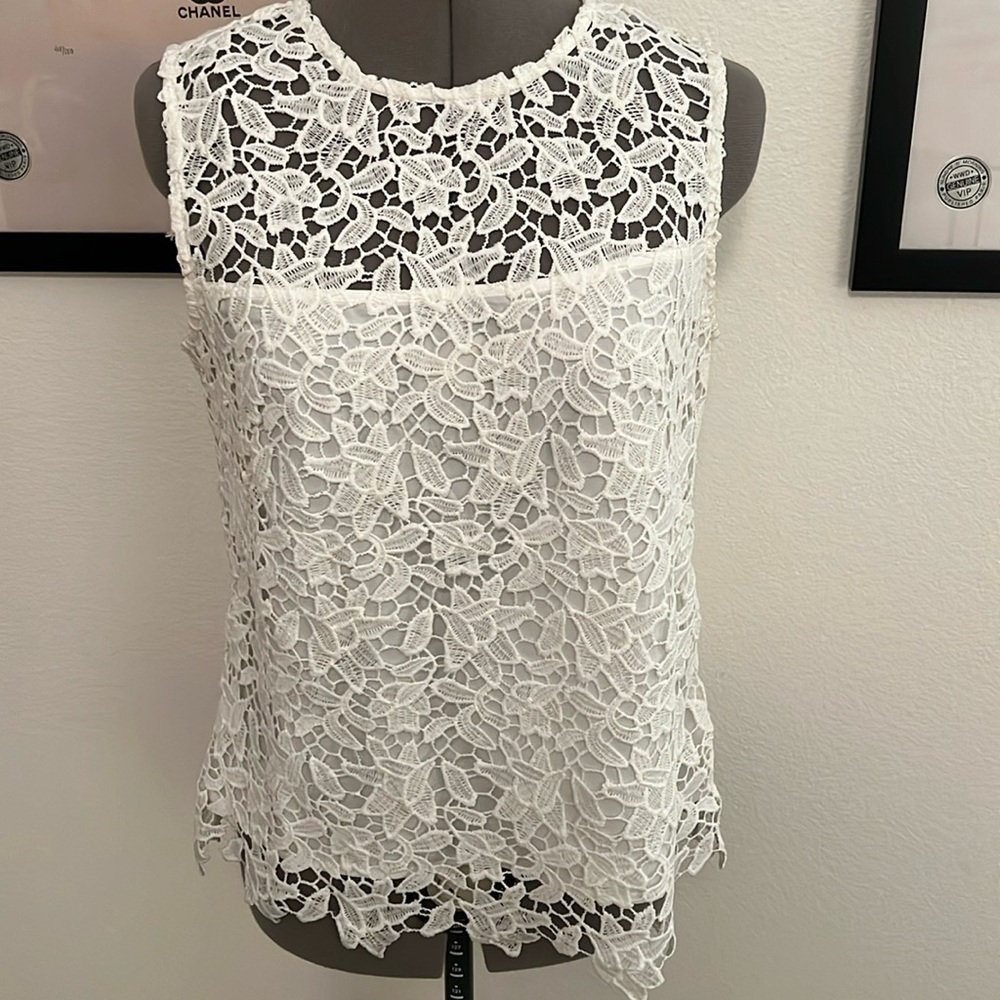 Nanette Lepore White lace tank